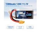 11.1V - 11.1V 120C 1300mAh soft pack with XT60