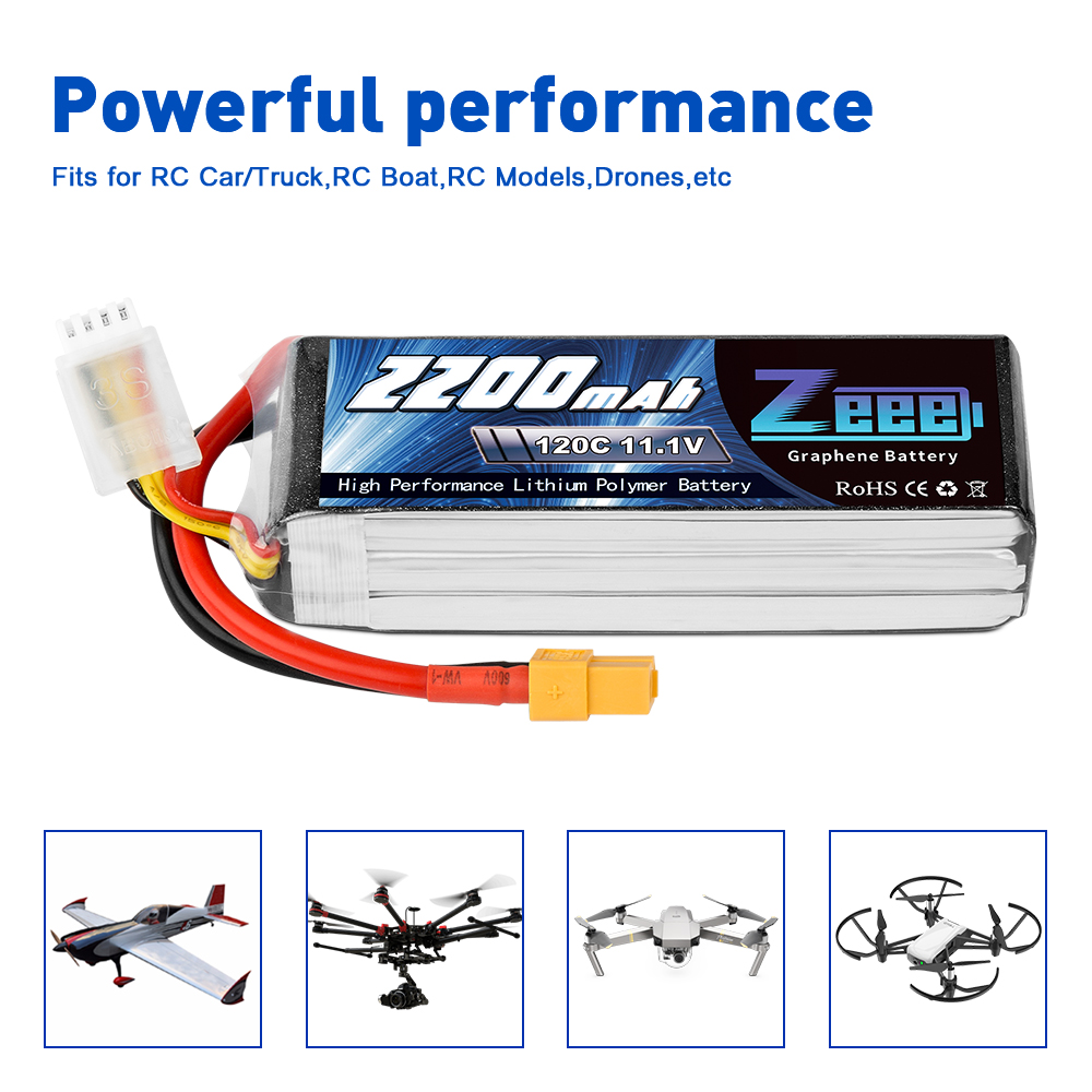 11.1V 120C 2200mAh soft pack with XT60