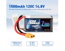 14.8V - 14.8V 120C 1500mAh soft pack with XT60