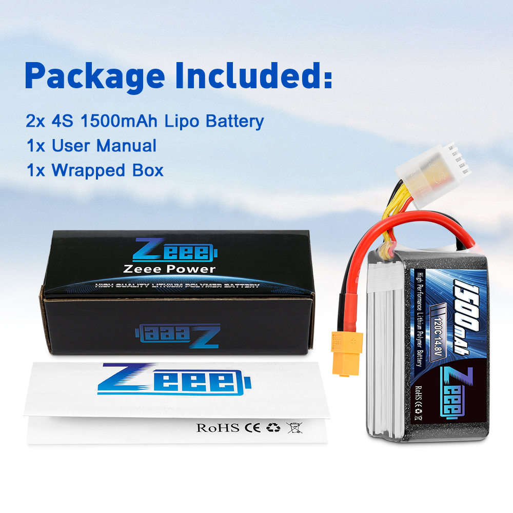 14.8V 120C 1500mAh soft pack with XT60