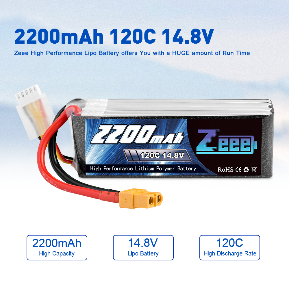 14.8V 120C 2200mAh soft pack with XT60