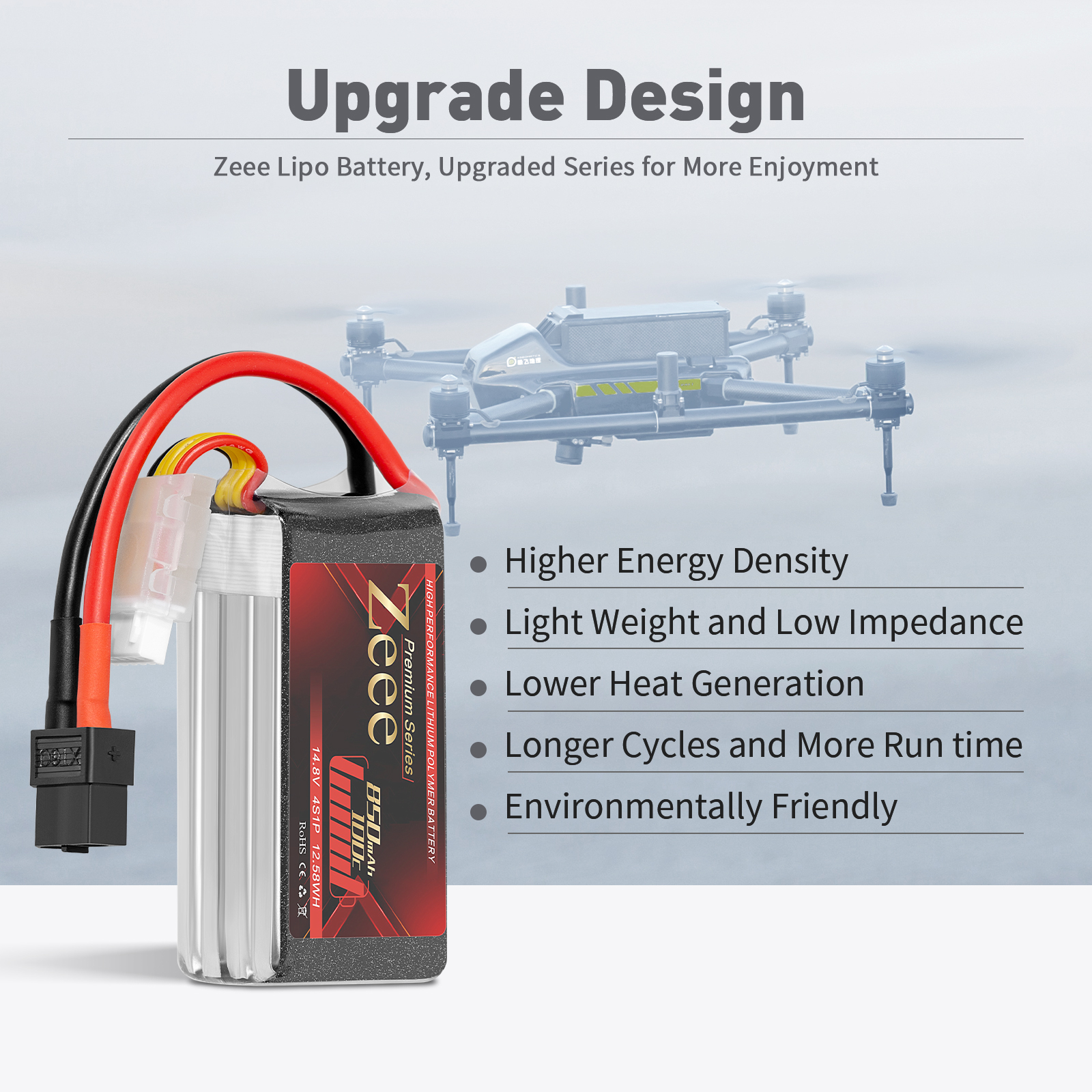 850mah 100C 14.8V soft pack with XT60