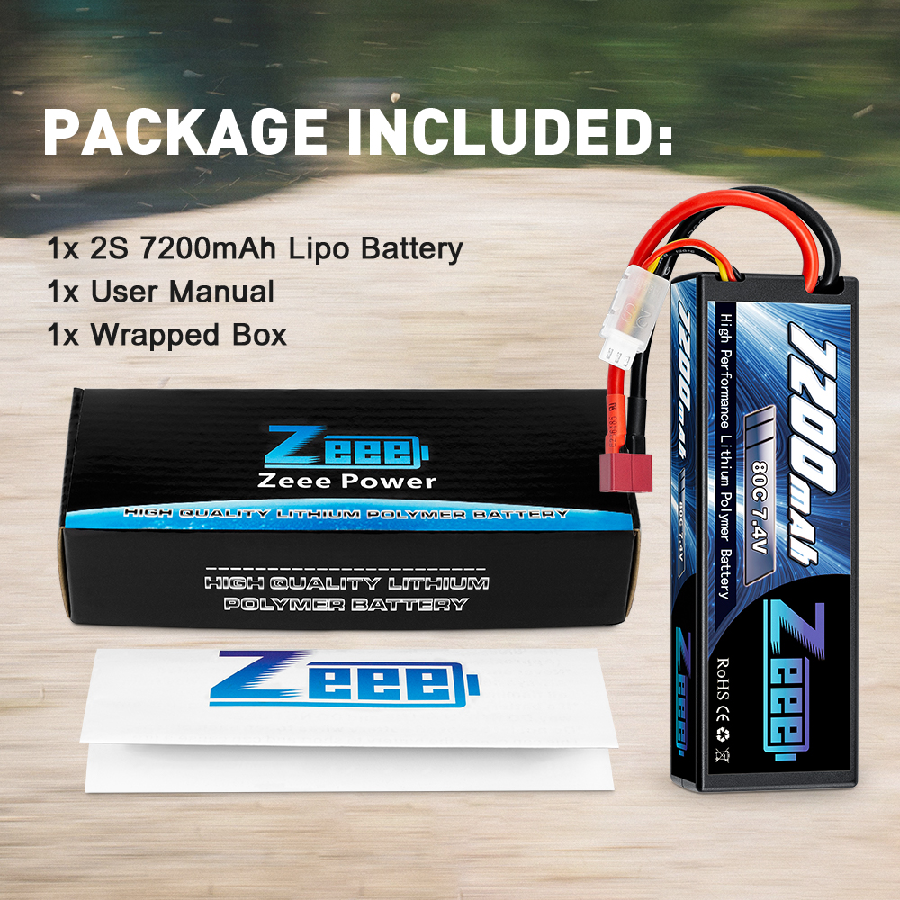 7.4V 80C 7200mah hard case with Deans