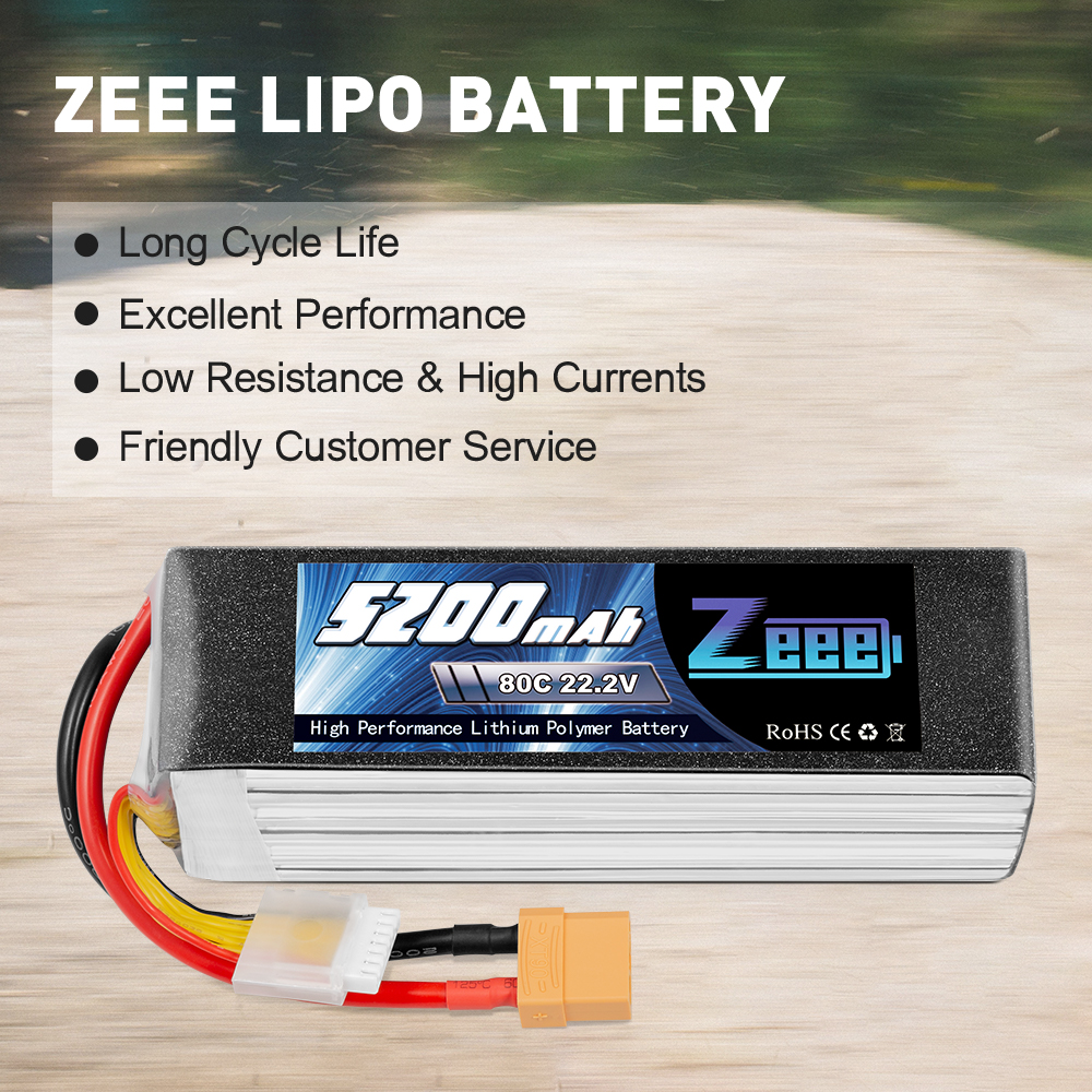 22.2V 80C 5200mAh soft pack with XT90