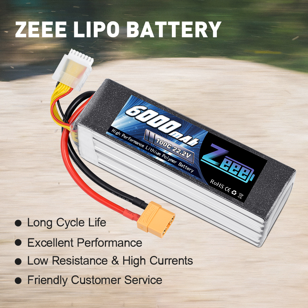 22.2V 100C 6000mAh soft pack with XT90