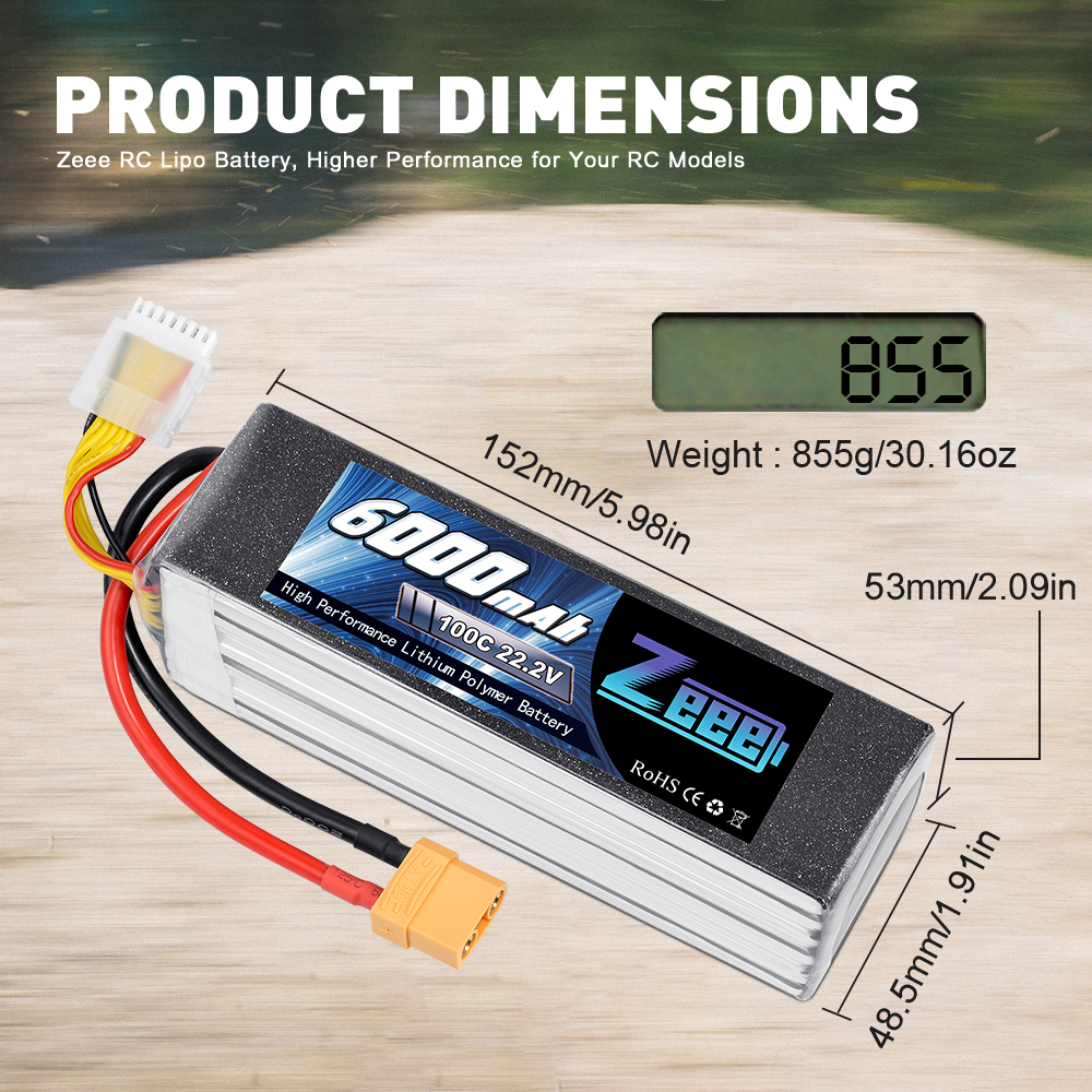 22.2V 100C 6000mAh soft pack with XT90