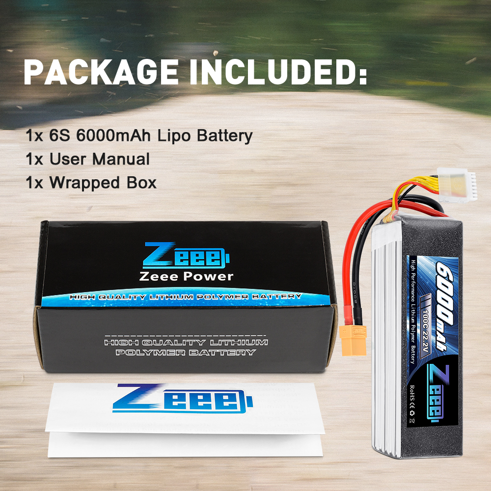 22.2V 100C 6000mAh soft pack with XT90