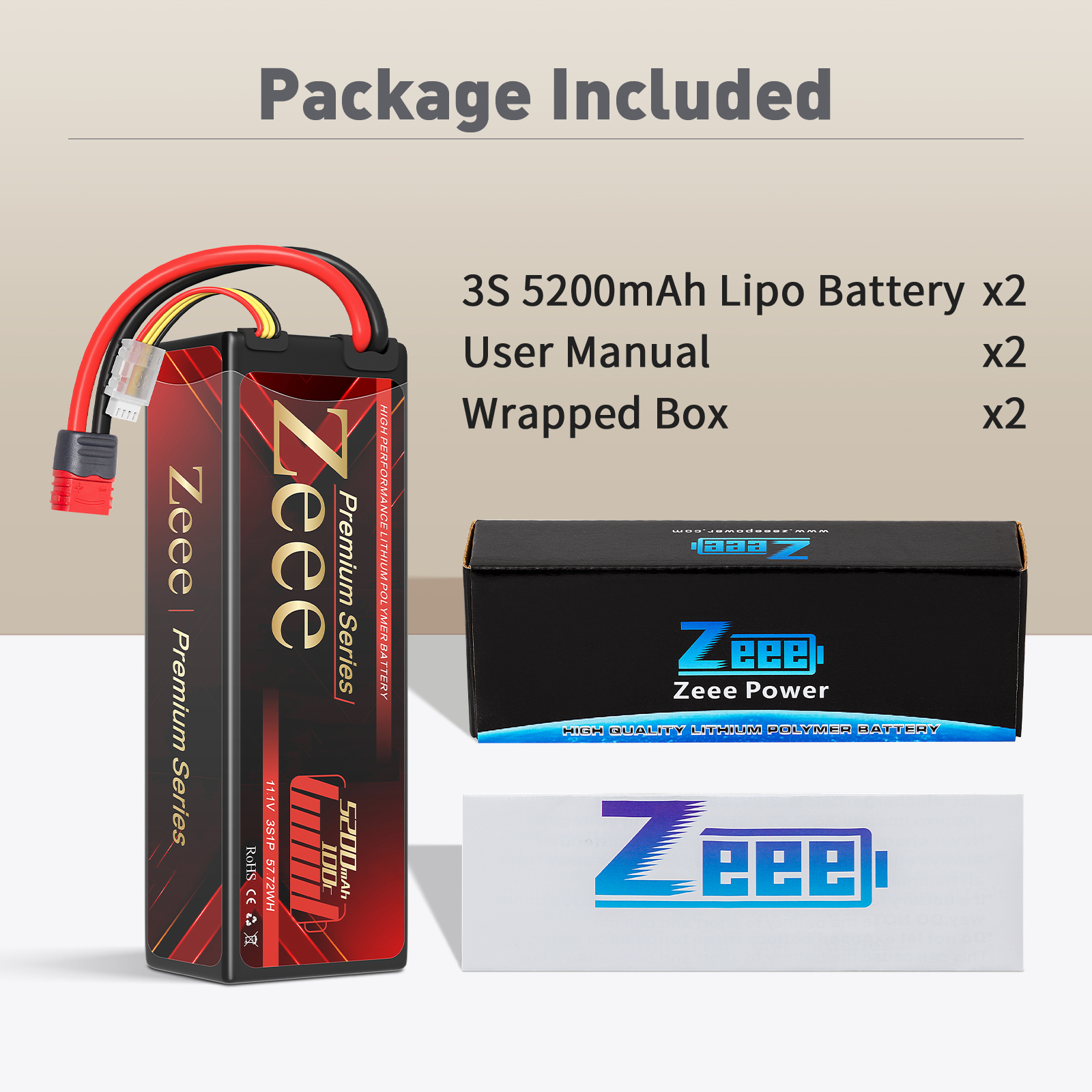 5200mah 100C 11.1V Deans