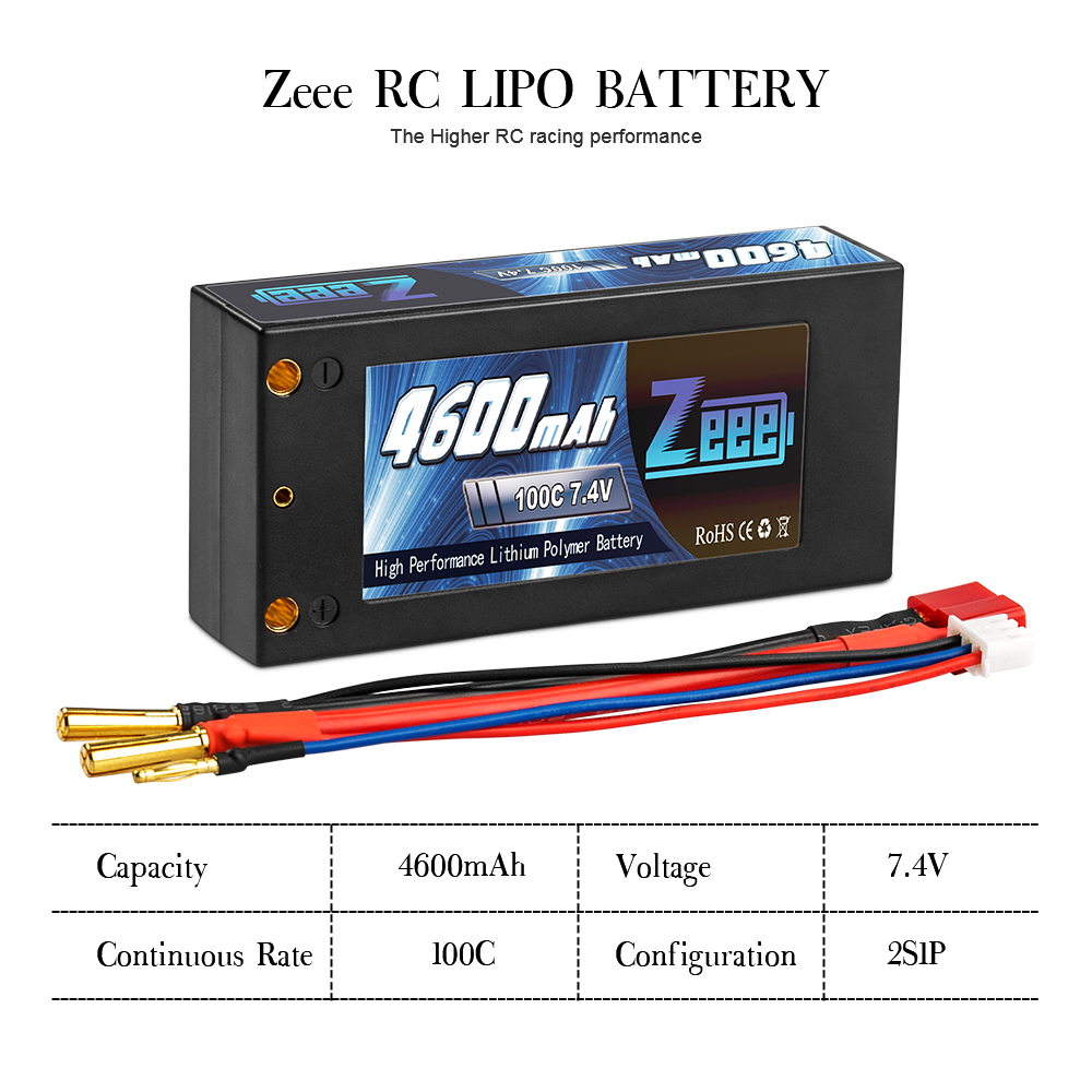 7.4v 100c 4600mah shorty pack