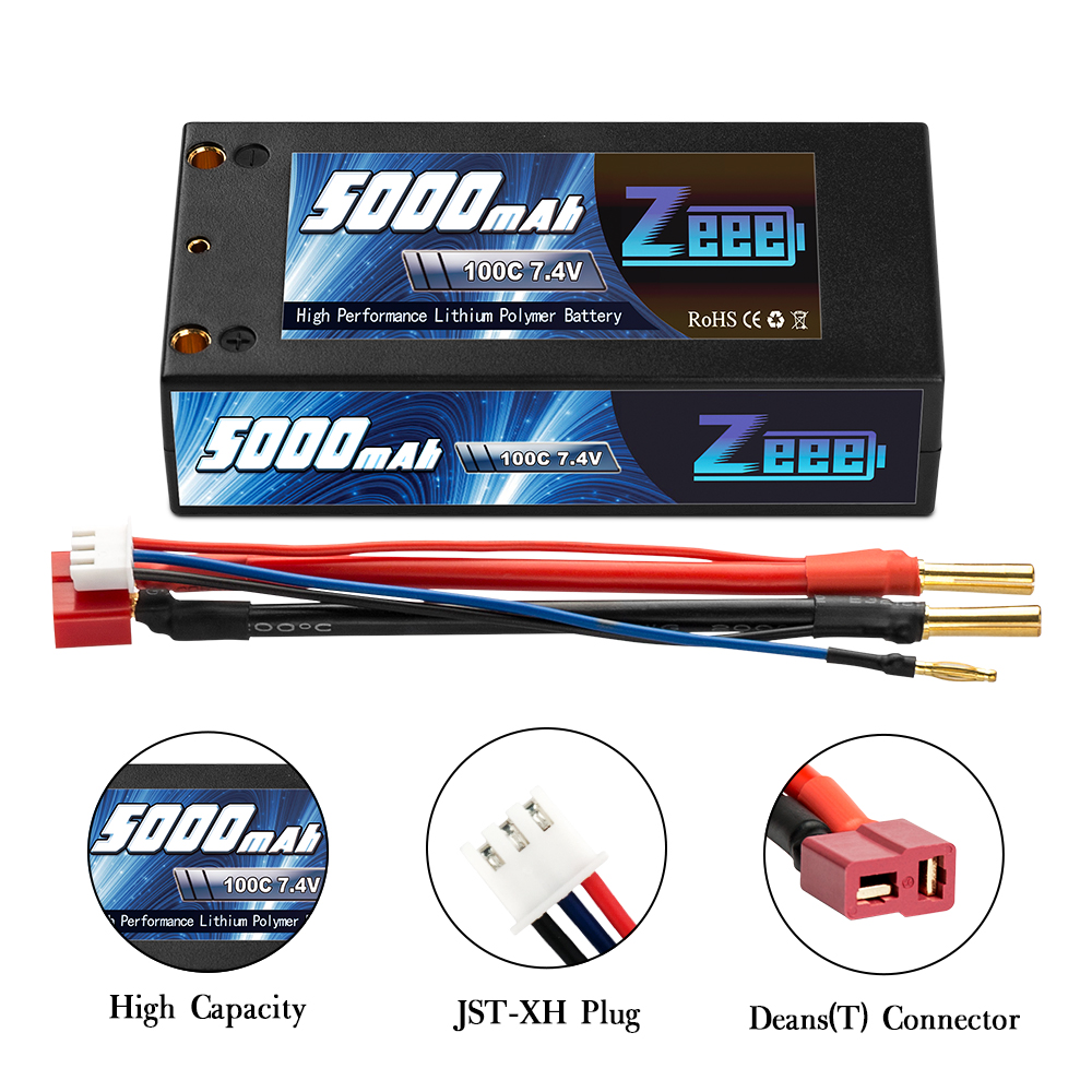 7.4V 100C 5000mah shorty pack