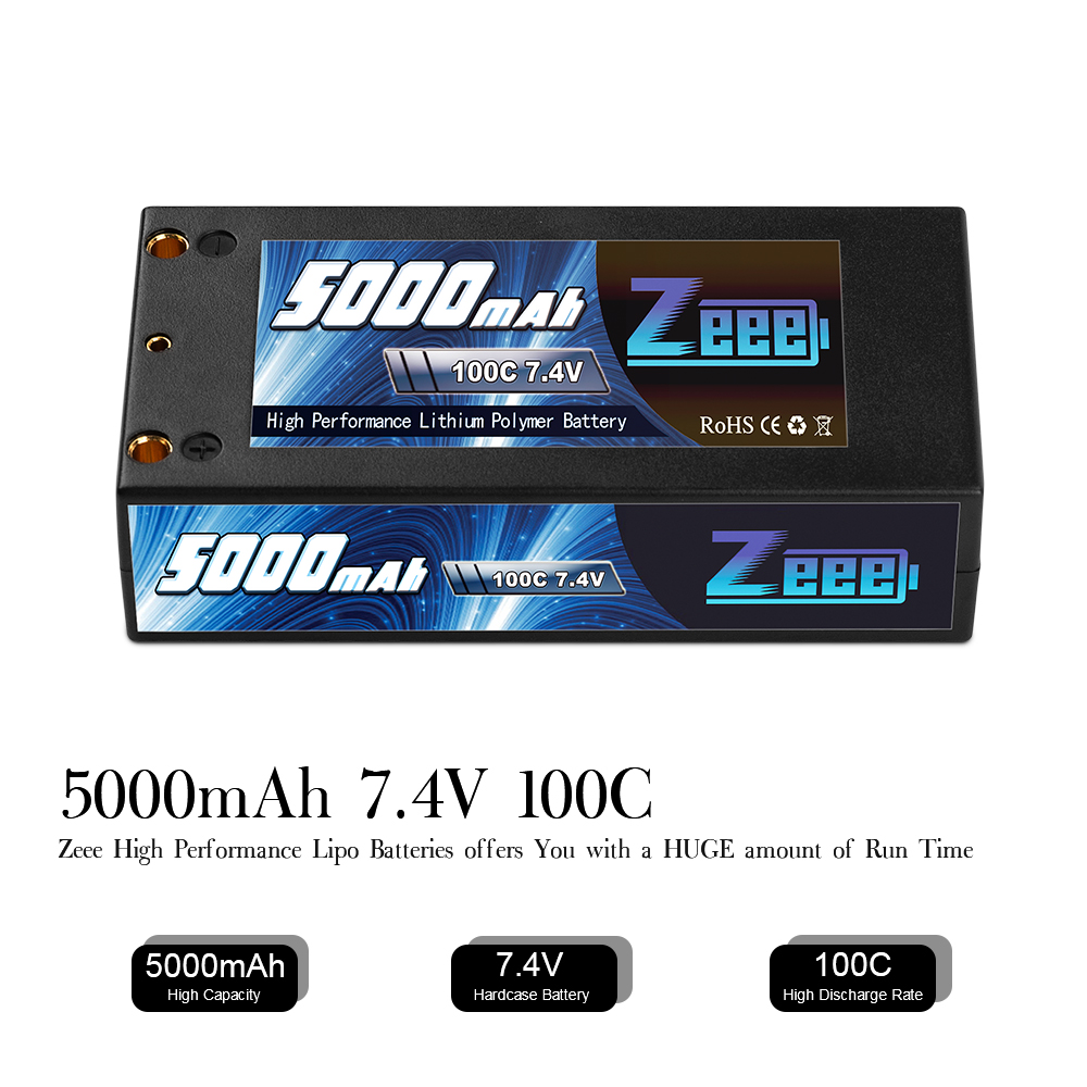 7.4V 100C 5000mah shorty pack