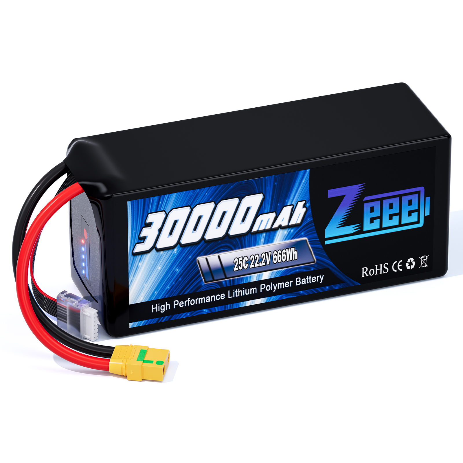 ZEEE 6S 22.2V 30000mAh 25C Agricultural /UAV Drone Lipo Battery with High Energy Density for Professi