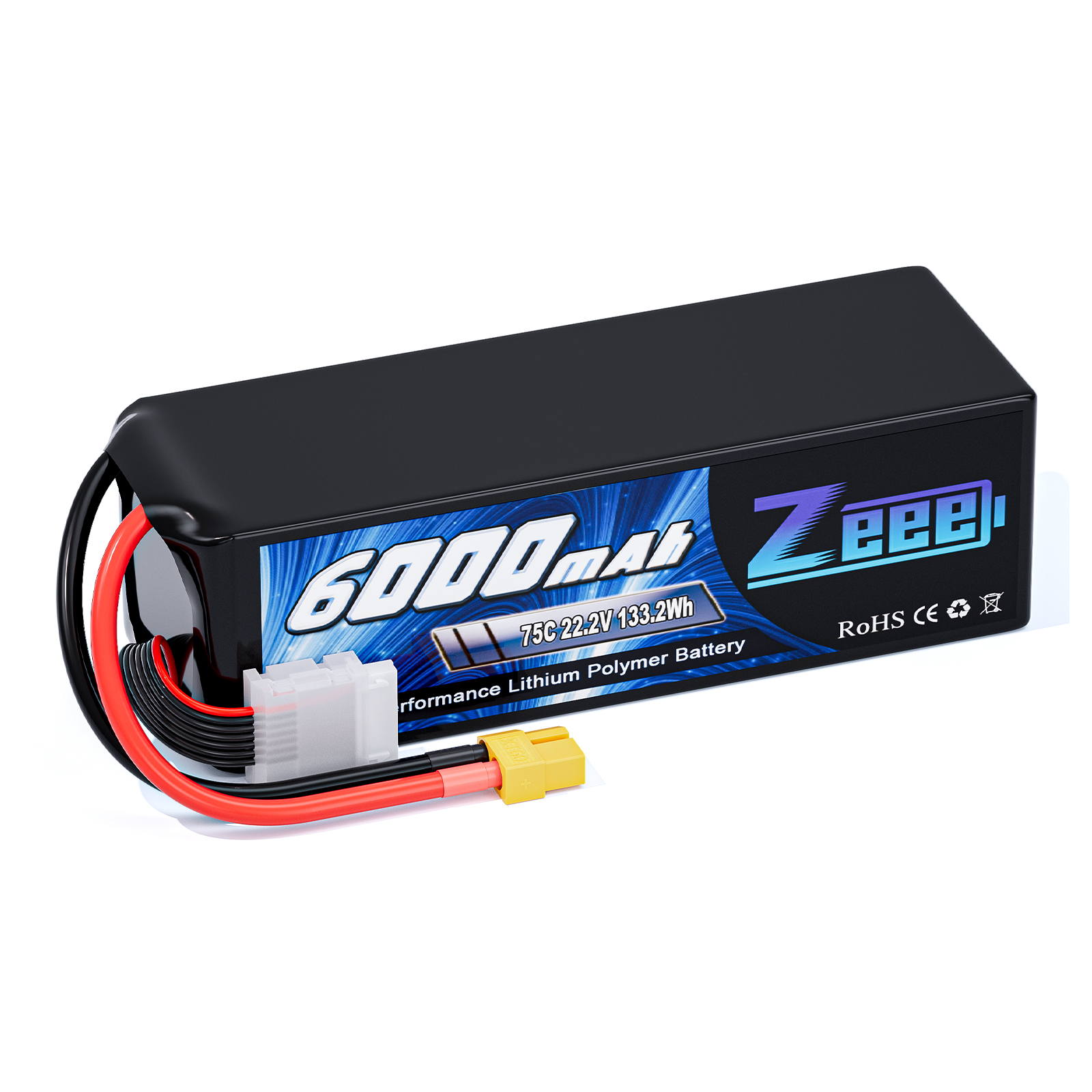 Zeee 6s 6000mAh 75C 22.2V Soft case Lipo Battery with XT60 Plug for FPV/UAV/drone