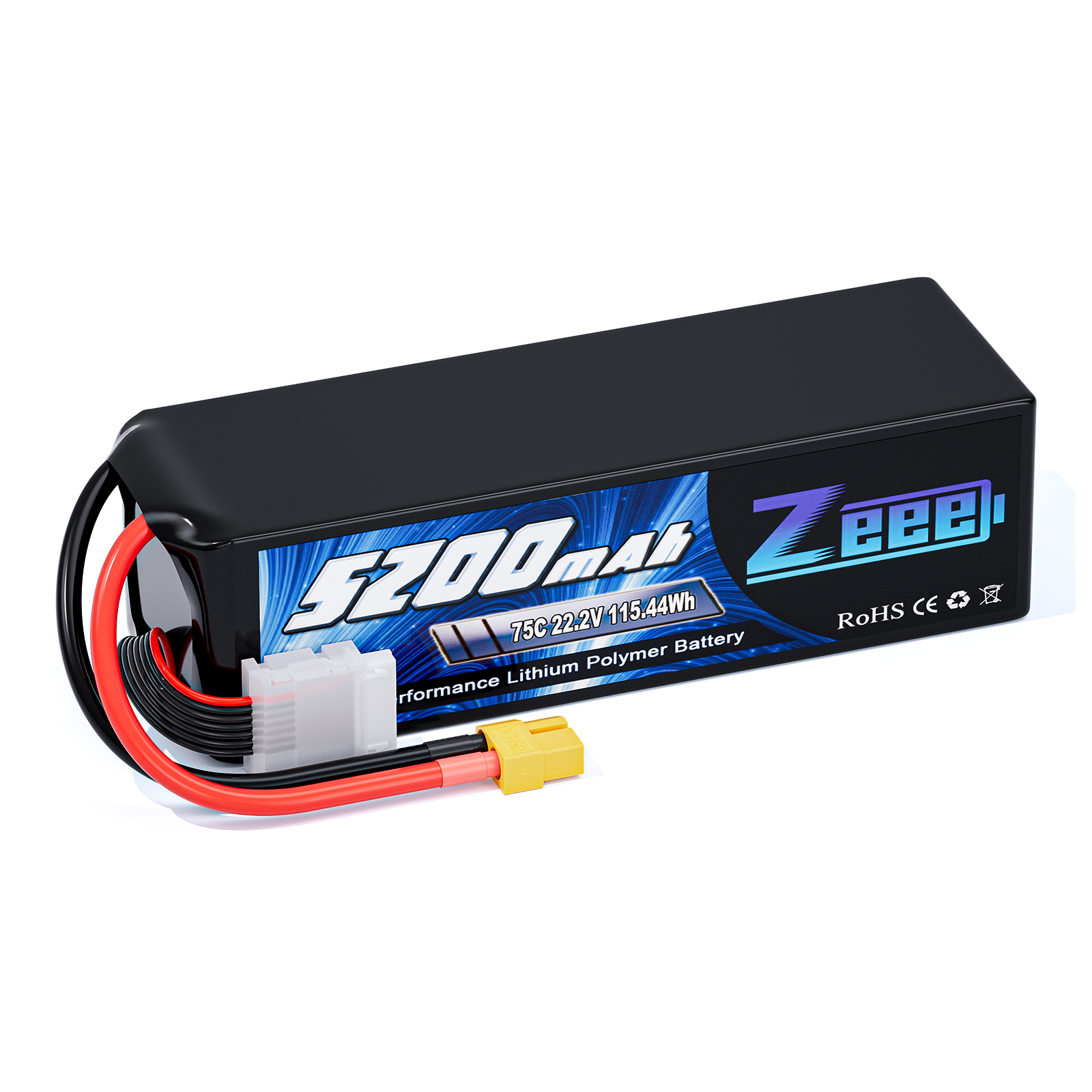 Zeee FPV drone 6S lipo battery 5200mAh 75C 22.2V with XT60 Plug for FPV/UAV/drone battery